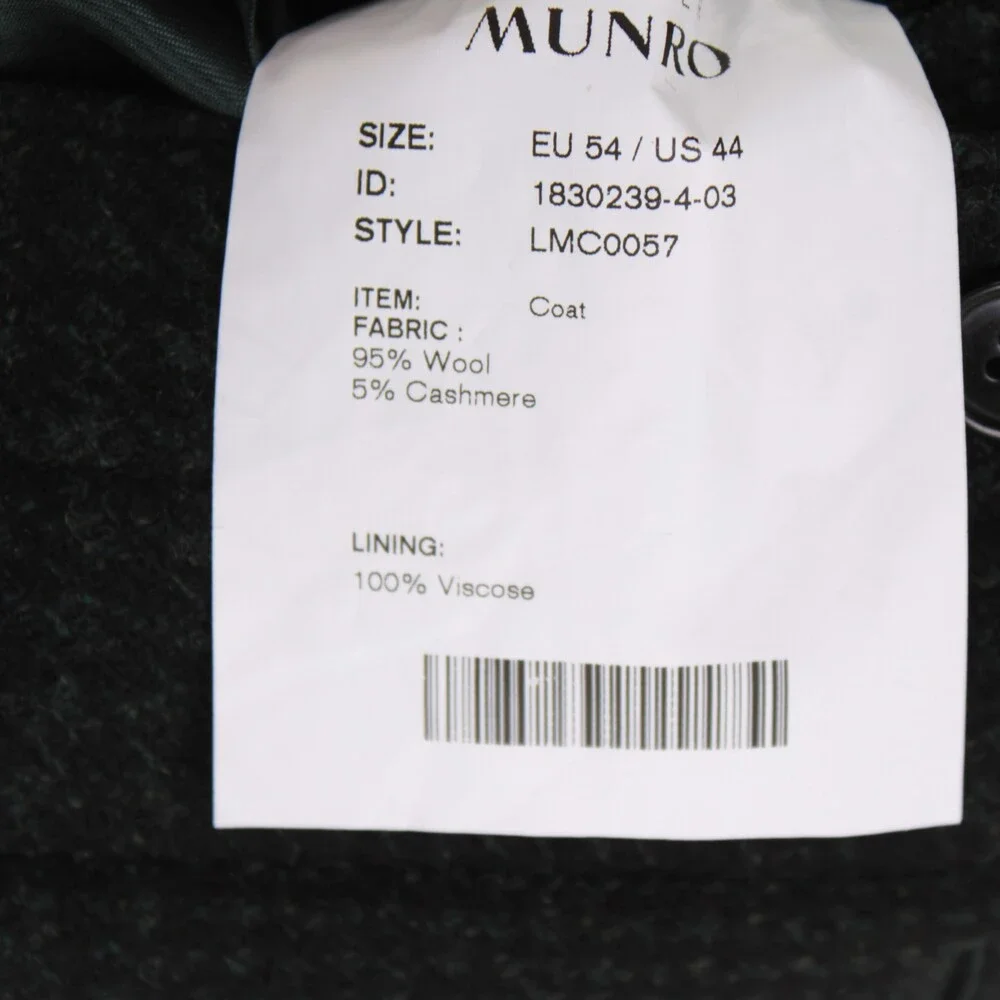 Atelier Munro NWT Wool Blend Car Coat w Removable Insert 54 (44 US) Green Plaid - Picture 14 of 15